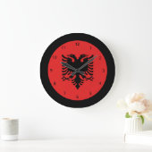 Grande Horloge Ronde Albanian flag clocks (Maison)