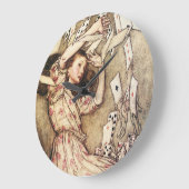 Grande Horloge Ronde Alice au Flying Cards Clock (Angle)
