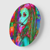 Grande Horloge Ronde Alice au pays des merveilles (Angle)