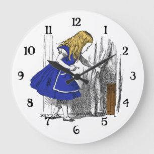 Grande Horloge Ronde Alice au pays des merveilles - la petite porte