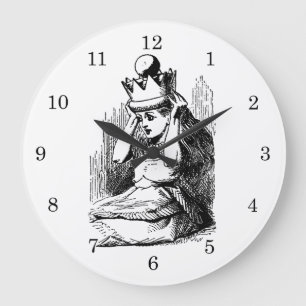 Grande Horloge Ronde Alice au pays des merveilles vintage, Alice avec l