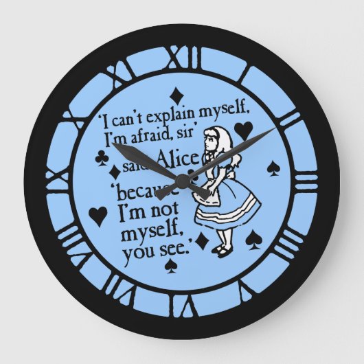 Grande Horloge Ronde Alice Cite Pas Moi-Même (Recto)