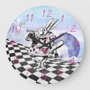 Grande Horloge Ronde Alice dans le héraut de lapin du pays des