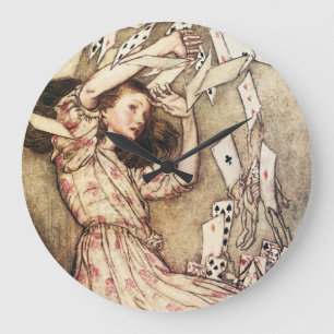 Grande Horloge Ronde Alice dans le vol du pays des merveilles carde