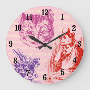 Grande Horloge Ronde Alice de Wonderland
