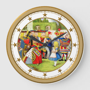 Grande Horloge Ronde Alice et la reine des coeurs au pays des