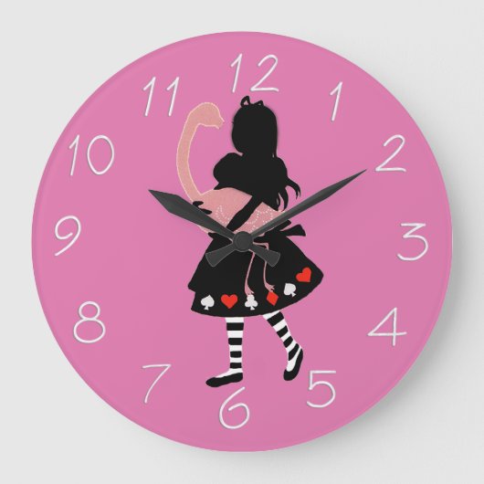 Grande Horloge Ronde Alice et Pink Flamingo (Recto)
