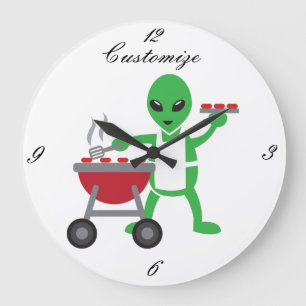 Grande Horloge Ronde Alien Barbeque Cookout Thunder_Cove