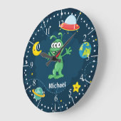 Grande Horloge Ronde Alien Monstre est un dessin animé dans l'espace (Angle)