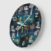 Grande Horloge Ronde Aliens OVNI Chupacabra Bigfoot Cryptids (Angle)