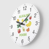 Grande Horloge Ronde Aliments Alcalins Diète saine (Angle)