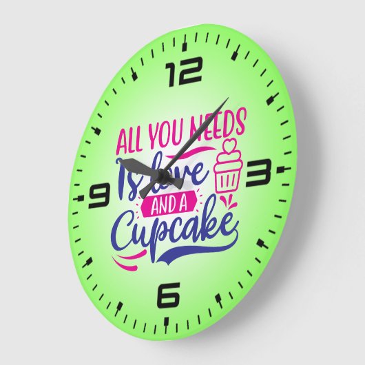Grande Horloge Ronde All You Needs is Love And Cupcake-67518 (Angle)