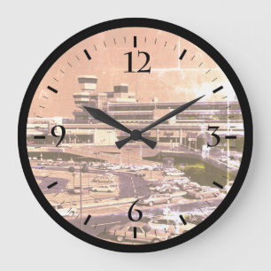 Grande Horloge Ronde Allemagne vintage Berlin L'aéroport de Tegel Grand