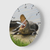 Grande Horloge Ronde Alligator américain (Angle)