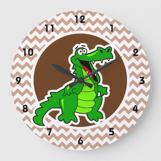Grande Horloge Ronde Alligator ; Brown Chevron (Recto)