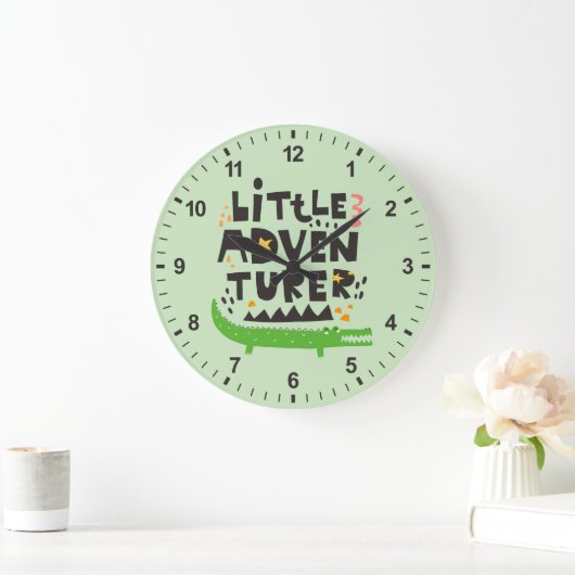 Grande Horloge Ronde Alligator petit aventurier (Maison)