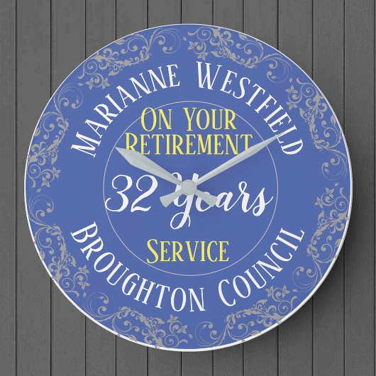 Grande Horloge Ronde Allocation de retraite du conseil avec années de s
