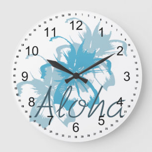 Grande Horloge Ronde Aloha Floral