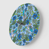 Grande Horloge Ronde Aloha Patchwork Hawaiian Tropical (Angle)