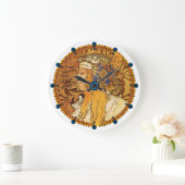 Grande Horloge Ronde Alpha Mucha Art Nouveau Clock (Maison)