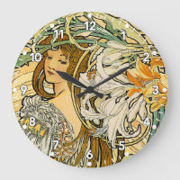 Alpha Mucha Art Nouveau Clock