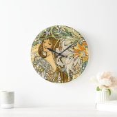 Grande Horloge Ronde Alpha Mucha Art Nouveau Clock (Maison)