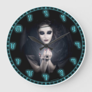 Grande Horloge Ronde Alphabet de Spellcasting Theban de sorcière de