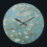 Grande Horloge Ronde Amandiers en fleurs par Vincent Van Gogh<br><div class="desc">Branches d'un amandier en fleurs par Vincent Van Gogh Art vintage sur les produits modernes de Zazilicious</div>