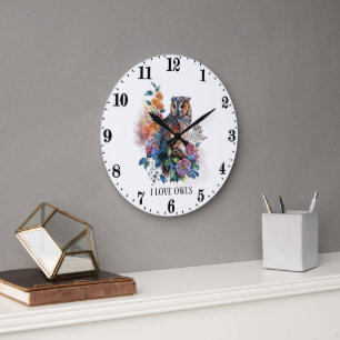 Grande Horloge Ronde Amateurs de choux mignons ajouter du texte
