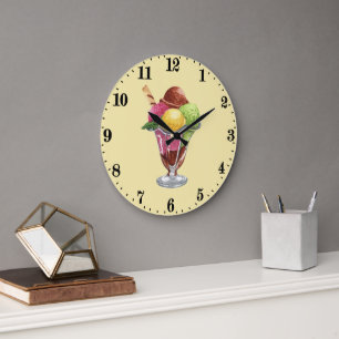 Grande Horloge Ronde Amateurs de glaces mignonnes