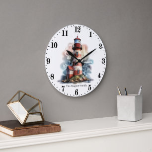 Grande Horloge Ronde Amateurs du phare de Cute Beach ajouter le nom