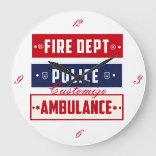 Grande Horloge Ronde Ambulance de police des incendies Thunder_Cove