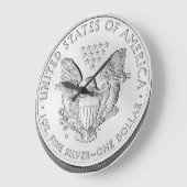 Grande Horloge Ronde American Eagle Silver pièce non distribuée (Angle)