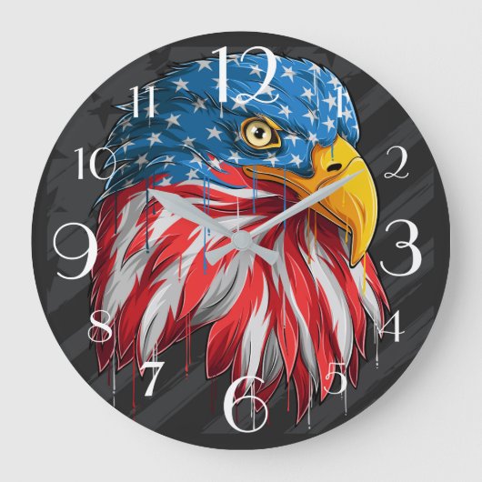 Grande Horloge Ronde American Patriotic Bald Eagle (Recto)