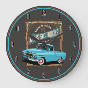 Grande Horloge Ronde American retro classic Trucks Large Clock