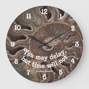 Grande Horloge Ronde Ammonite Fossil Photo Time Will Not Delay