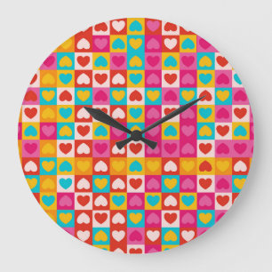 Grande Horloge Ronde Amour en Motif