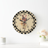 Grande Horloge Ronde amoureux mignons d'ânes de campagne (Maison)