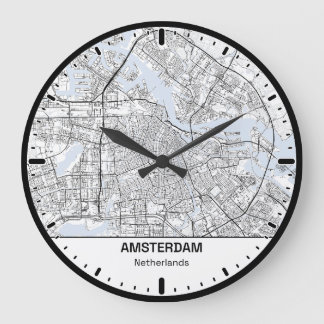 Grande Horloge Ronde Amsterdam Clock City Line Art