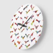 Grande Horloge Ronde Amusant Rainbow Bird (Angle)