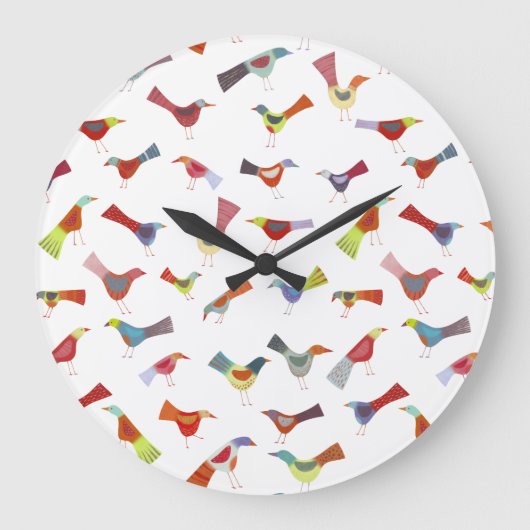 Grande Horloge Ronde Amusant Rainbow Bird (Recto)