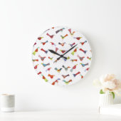 Grande Horloge Ronde Amusant Rainbow Bird (Maison)