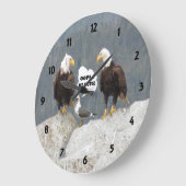 Grande Horloge Ronde Amusants aigles et mouettes (Angle)