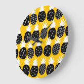 Grande Horloge Ronde Ananas noir (Angle)