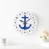 Grande Horloge Ronde Anchor blue + your background & ideas (Maison)