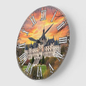 Grande Horloge Ronde Ancien château majestueux (Angle)