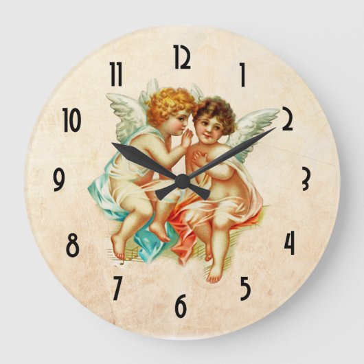 Grande Horloge Ronde Ancien Tcherub Angels Vintages (Recto)
