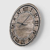 Grande Horloge Ronde Anciennes planches en bois (Angle)