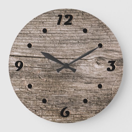 Grande Horloge Ronde Anciennes planches en bois (Recto)