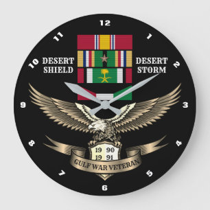 GRANDE HORLOGE RONDE ANCIENS COMBATTANTS DE LA GUERRE DU GOLFE DE LA CA